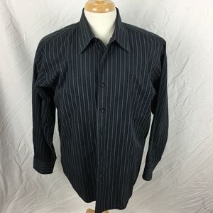 Calvin Klein Men's Shirt 16.5 32/33 Black Stripe